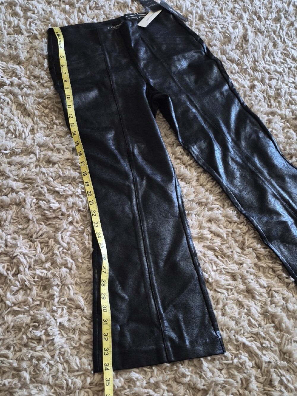 Liverpool Black Faux Leather Cropped Pants - Picture 5 of 6